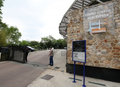 Outside Ireland's training base at the Montbauron sports centre in Versailles.