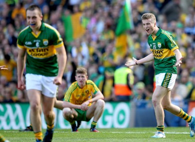 Robert Wharton celebrates Kerry's 2014 All-Ireland minor final win.