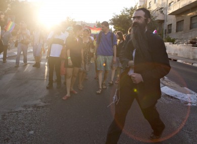 Yishai Schlissel shortly before stabbing people at Jerusalem Gay Pride in April 2015