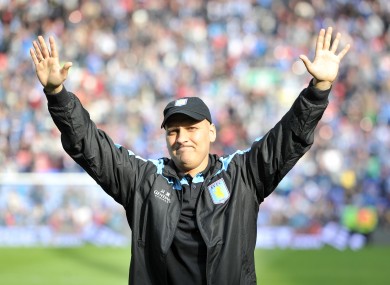 Aston Villa's Stiliyan Petrov salutes the fans after announcing his retirement from football in 2013.