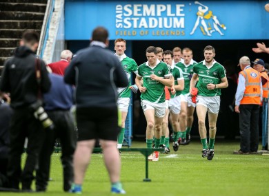 The Limerick footballers before their qualifier defeat in July against Cork.