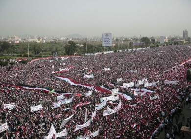 Hundreds of thousands of Yemenis march on 20 August in support of a new combined governing council in the rebel capital of Sanaa - a government not recognised by Aden or the UN.