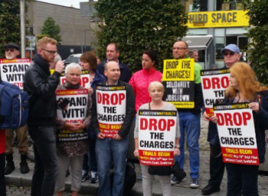 Protesters outside the Children's Court last week.