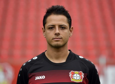 Bayer Leverkusen striker Javier Hernandez.
