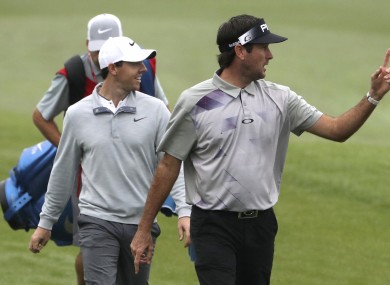 McIlroy and Watson during today's opening round.