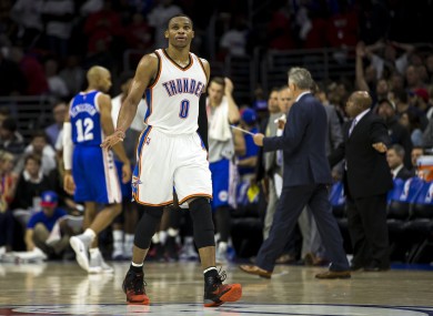 Westbrook had himself a night minus Kevin Durant.
