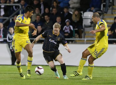 Daryl Horgan pictured playing for Dundalk against Maccabi Tel-Aviv.