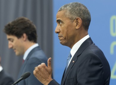 Current US President Barack Obama and Canadian Prime Minister Justin Trudeau.