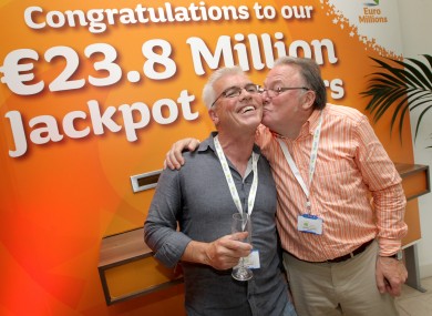 Dublin Bus Euromillions winners celebrate scoring the jackpot on 7 july.