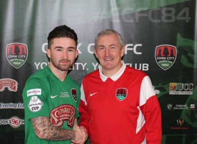 Maguire with manager John Caulfield.