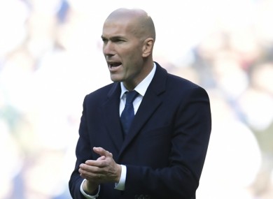 Real Madrid coach Zinedine Zidane