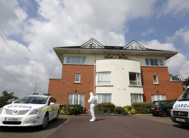 Gardaí outside the apartment in Annaly Grove in 2014.