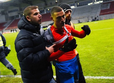 Jordan Larsson following a Helsingborgs match