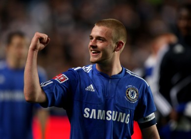 Conor Clifford celebrates after captaining Chelsea to win the FA Youth Cup at the expense of Aston Villa.