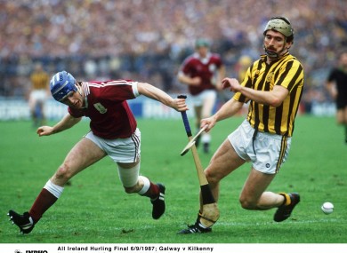 Eanna Ryan of Galway and John Henderson of Kilkenny during the 1987 All-Ireland final.
