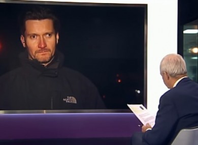 Mark Kennedy being interviewed on Channel 4 News in 2012.
