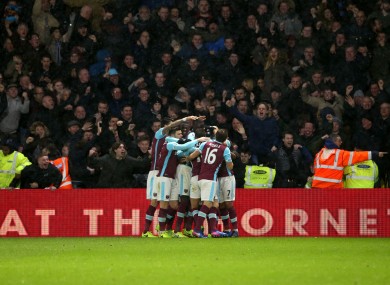 West Ham United's Andre Ayew celebrates scoring.