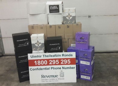 The wine seized by Revenue.