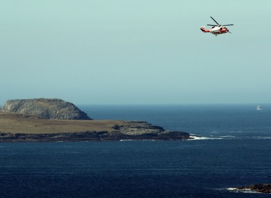 A Coast Guard helicopter over Blacksod.