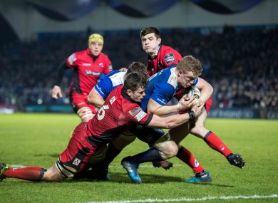 Dan Leavy scores a try for Leinster against Edinburgh in the Guinness Pro12 two weeks ago.