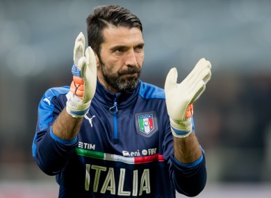 Gianluigi Buffon will earn his 168th international cap tomorrow night.