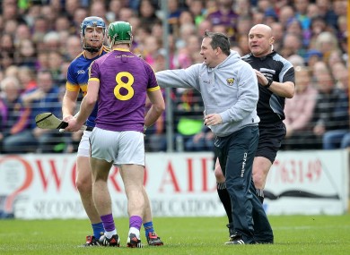Sunday's flashpoint incident as Davy Fitzgerald enters the Nowlan Park pitch.