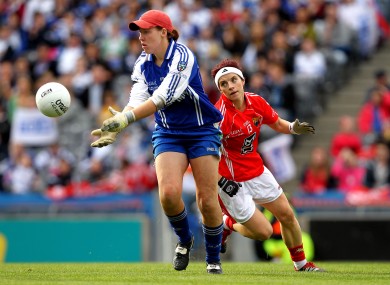 Linda Martin clears the danger for Monaghan in the 2011 All-Ireland final against Cork.