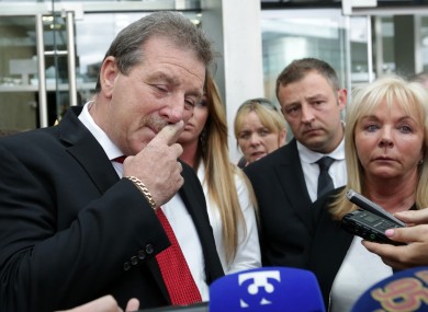 The family of murdered businessman Roy Collins after conviction of Wayne Dundon and Nathan Killeen.