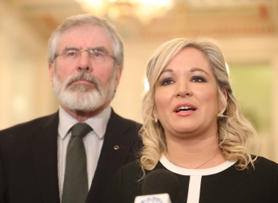 Michelle O'Neill and Gerry Adams.