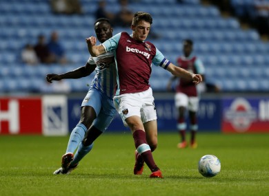 Rice captaining West Ham's U21s.