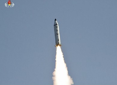 File photo of what is believed to be a North Korean missile.