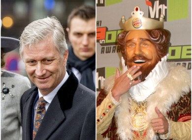 The online advert asks you to choose between King Philippe and Burger King