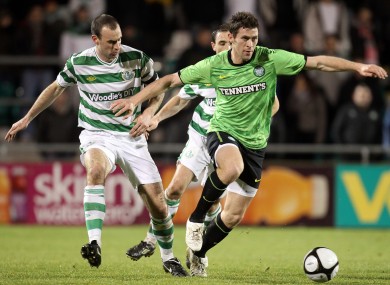 Rovers defender Dan Murray and Celtic's Daryl Murphy when the clubs met in 2011.