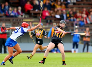 Kilkenny's Julianne Malone and Waterford's Claire Phelan in action.