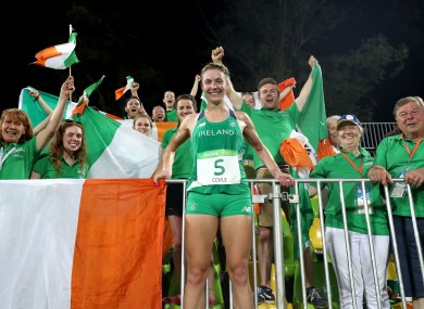 Ireland's Natalya Coyle celebrates her finish at the Rio Olympics.