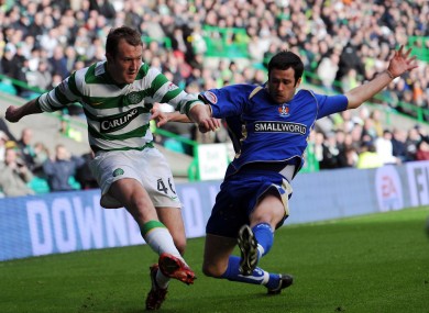 Clancy with Celtic's Aiden McGeady during his time at Kilmarnock.