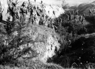 Troops during World War 1, a conflict that claimed millions of military and civilian lives.