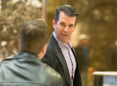 Donald Trump Jr at Trump Tower, New York.