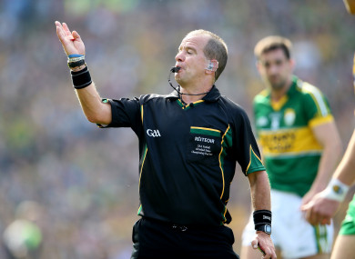 Eddie Kinsella refereeing the 2014 All-Ireland senior football final.