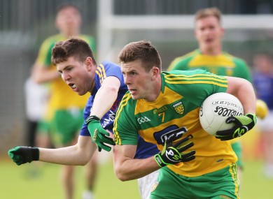 Donegal's Eoghan Ban Gallagher and Larry Moran of Longford.