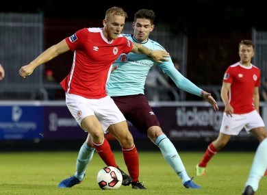 Balk in action for Pat's during Wednesday's friendly against Hearts.