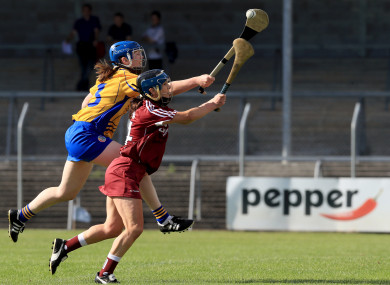 Clare's Maire McGrath in action against Aoife Donohue of Galway.