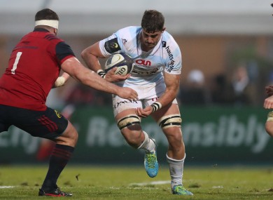 Gerbrandt Grobler pictured playing against Munster for Racing 92 in the Champions Cup earlier this year.
