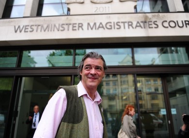 The 4th Viscount St Davids, Rhodri Philipps, arrives at Westminster Magistrates' Court in London.