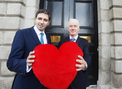 Health Simon Harris and Professor Jim Egan, Director of Organ Donation and Transplant Ireland outside the Organ Donation and Transplant Ireland in Dublin today.