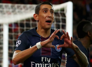 Paris Saint-Germain star Angel Di Maria.