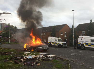 The disorder broke out after wood was removed by the council from a bonfire site.