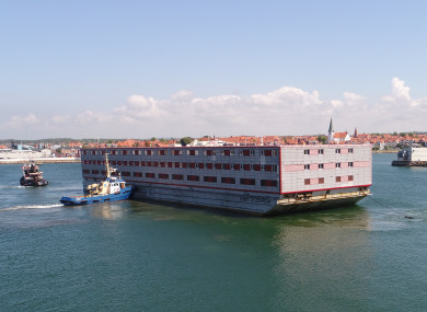 The Bibby Stockholm is one of two barges proposed for use as student accommodation in Galway.