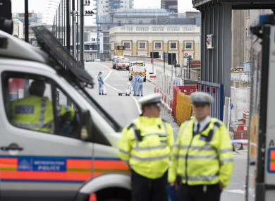 Forensics at London Bridge the day after the attack.