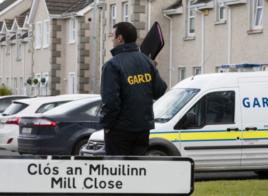 The scene at Mill Close in Stamullen, where a man was shot multiple times yesterday.